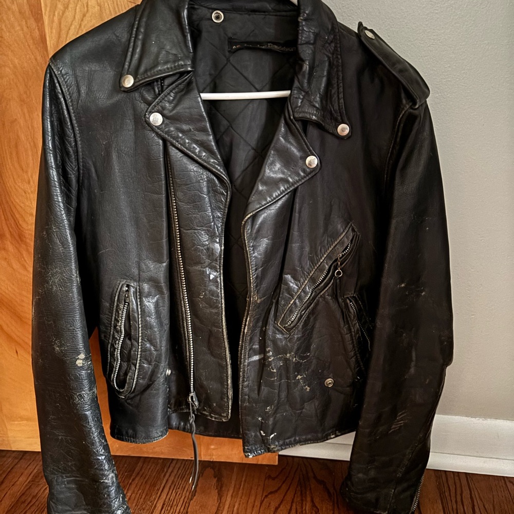 Vintage Harley Davidson Motorcycle Leather Jacket
